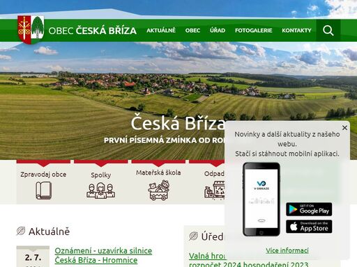 oficiální stránky obce česká bříza