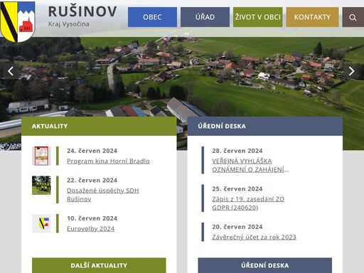 oficiální webové stránky obce rušinov. rušinov, krásná obec v železných horách.
