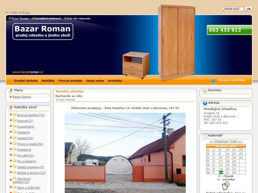 internetové stránky www.bazarroman.cz. prodej a zprostředkování prodeje použitého nábytku a spotřebního zboží v berouně.