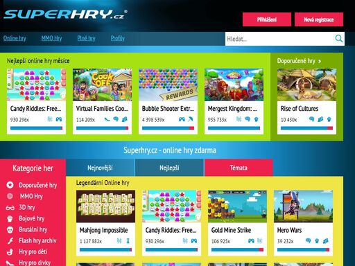 superhry.cz - více než 200000 prověřených online her zdarma ve více než 200 kategoriích. nejnavštěvovanější herní web s online hrami v čr a sr.