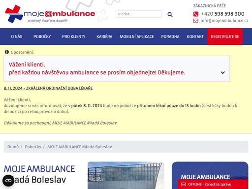 moje ambulance – největší síť ordinací praktických lékařů pro dospělé v čr. 12hodinová ordinační doba, online registrace i objednávka, hrazeno ze zp. 