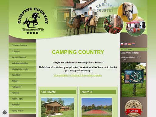 camping country - ubytování. poskytujeme ubytování v penzionu a volná místa pro stany a karavany.
organizujeme charitativní koncert a degustace znojemských vín.
