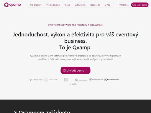 event crm software pro eventové prostory a dodavatele. získejte více spokojených zákazníků, ušetřete čas a zefektivněte svůj business pomocí qvamp.