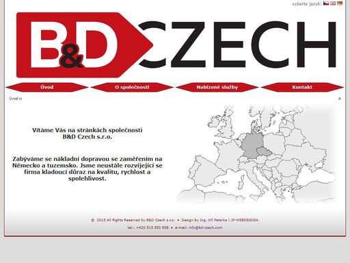 oficiální stránky společnosti b&d czech, která se zabývá logistikou se specializací na německo a tuzemskou autodopravu.