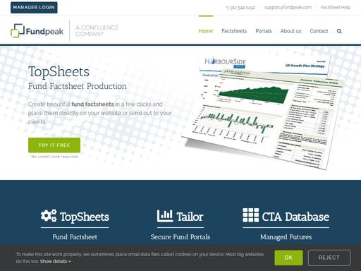 fundpeak provides automated fund factsheet production tools and secure fund portals. create fund performance reports using our tearsheet templates.
