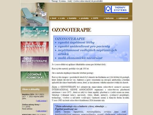 therapy systems - český výrobce zdravotnických prostředků - ozonoterapie - terapie pro 21. století