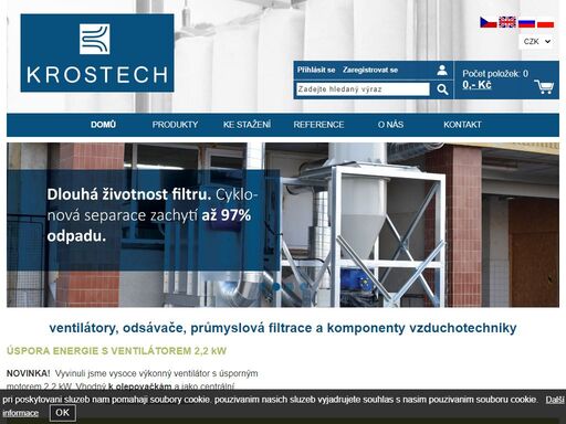 český výrobce filtračních systému, odsávání a ventilátorů