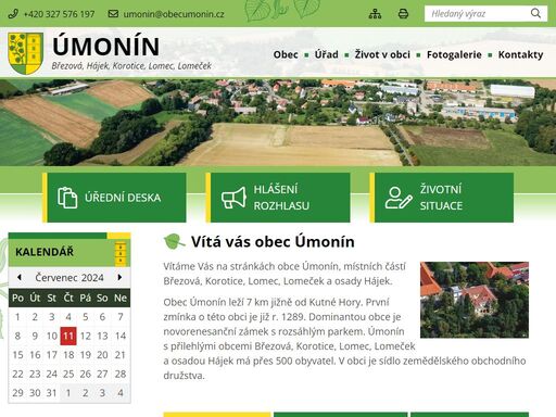 oficiální stránky obce úmonín
