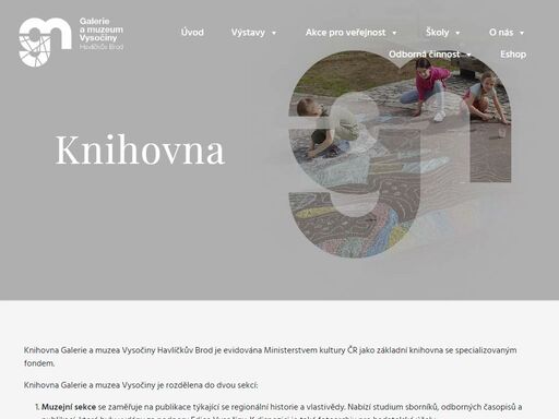 knihovna galerie a muzea vysočiny havlíčkův brod je evidována ministerstvem kultury čr jako základní knihovna se specializovaným fondem.