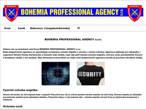bohemia professional agencyochrana ostraha pořadateslé služby