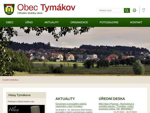 oficiální stránky obce tymákov
