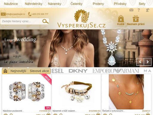 náš e-shop nabízí originální šperky za super ceny. z široké nabídky náhrdelníků náramků, náušnic, prstenů a další bižuterie si vybere každý. odměňte sebe nebo své blízké krásným šperkem.