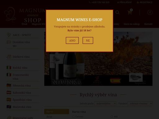 magnum wines e-shop nabízí kvalitní moravská, italská, francouzská, německá, rakouská a španělská vína.