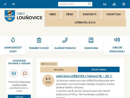 oficiální stránky obce louňovice
