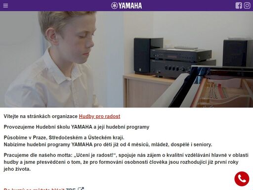 internetové stránky hudební školy hudba pro radost