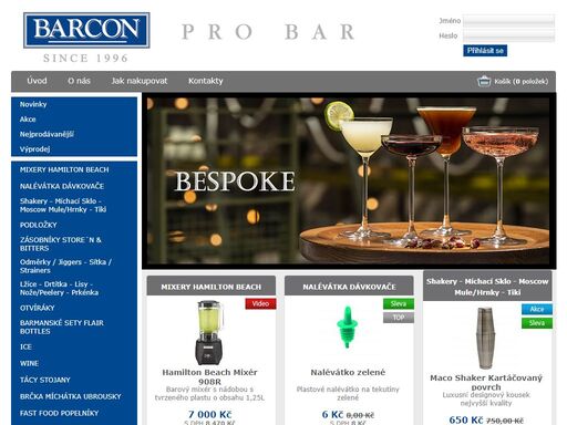 barcon e-shop - originální vybavení nejen pro profesionály do baru