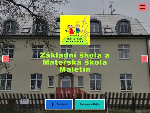 webové stránky základní školy a mateřské školy maletín