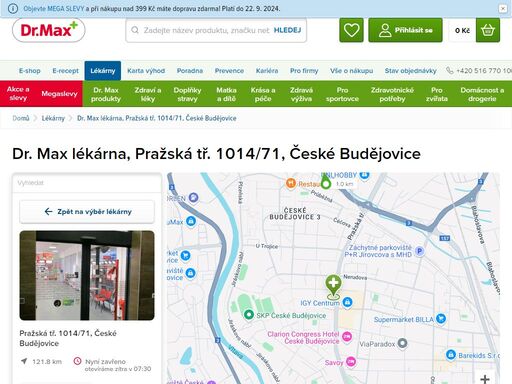 dr. max lékárna, pražská tř. 1014/71, české budějovice | dr. max lékárna