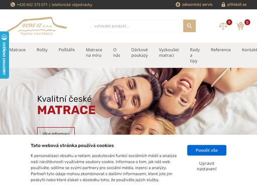 kvalitní matrace a rošty od českého výrobce. výroba postelové matrace na míru bez příplatku, vysoká kvalita, široká nabídka materiálů, příznivá cena.