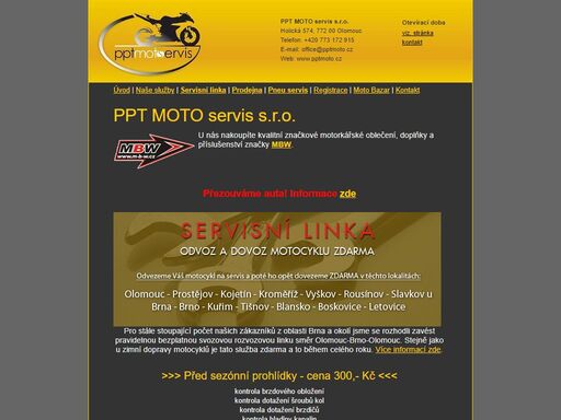 ppt moto servis s.r.o. - kompletní servis motocyklů, moto díly, moto bazar