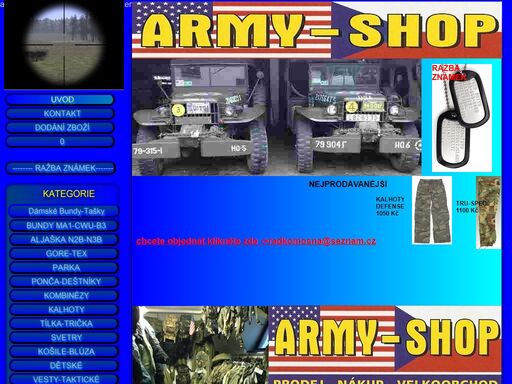 army shop internetový, kamenný obchod s vojenskou armádní výstrojí oblečení, maloobchod i velkoobchod.ražba známek dog tag 