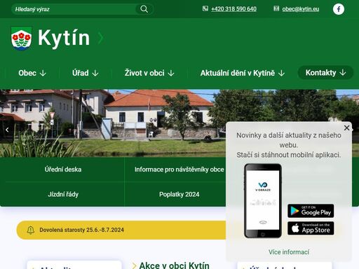 oficiální stránky obce kytín