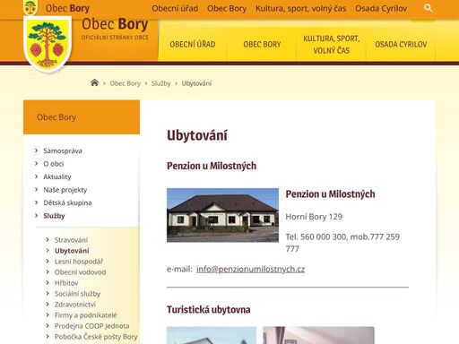 www.bory.cz/obec-bory/sluzby/ubytovani