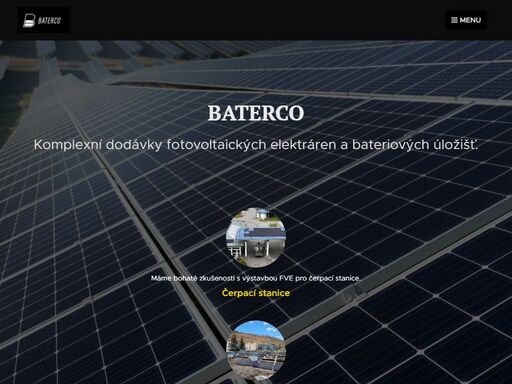 komplexní dodávky fotovoltaických elektráren a bateriových úložišť.