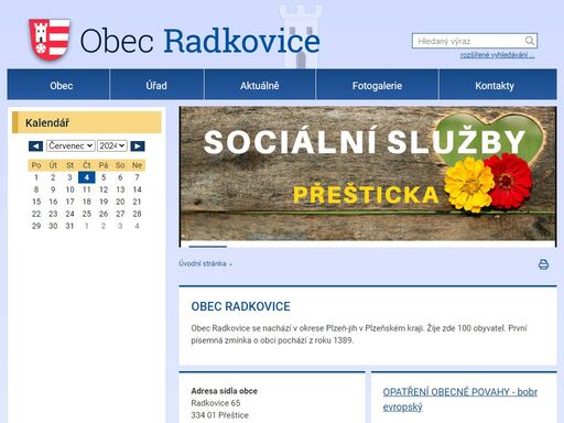 oficiální stránky obce radkovice