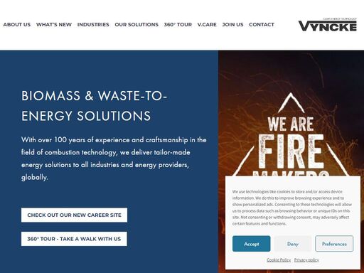 vyncke builds & designs energy plants that produce thermal energy and/or electricity using biomass, waste or other solid fuels substituting fossil fuels.