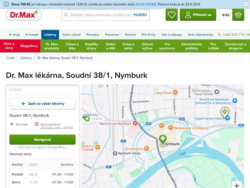 dr. max lékárna, soudní 38/1, nymburk | dr. max lékárna