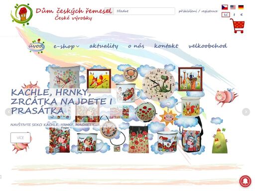 dům českých řemesel  -  vyrábíme české hračky, upomínkové předměty, hračky pro nejmenší, obrázky, trička, loutky, hrnky, maňásky, marionety, magnety