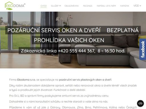ekodoma nabízí pozáruční servis oken a dveří pro celou českou republiku.