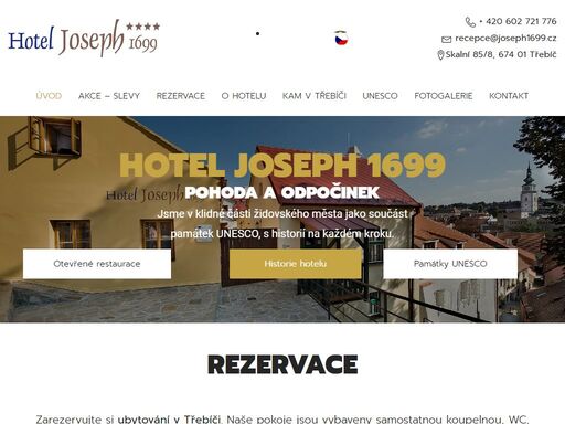 ubytování třebíč - vysočina. hotel joseph 1699 je luxusní hotel v třebíči na vysočině, poskytující ubytování uprostřed židovské čtvrti v centru města třebíč.
