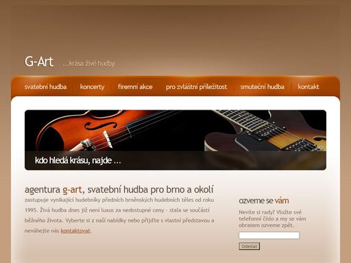 oficiální stránky hudební agentury g-art