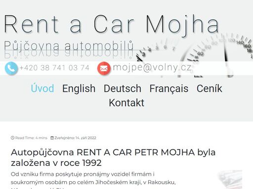 rent car, půjčovna automobilů, české budějovice