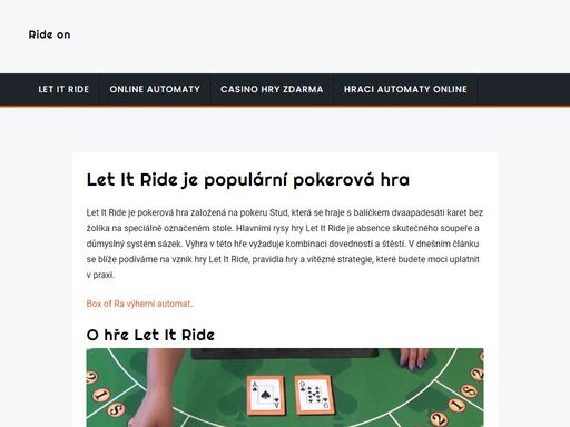 zjistěte, jaká jsou pravidla pokeru let it ride a na kterých stránkách můžete hrát. nejlepší strategie pro let it ride pro české hráče.