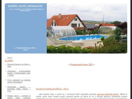 bazény, sauny, infrasauny - blog o bazénech, zastřešení bazénů, saunách a infrasaunách.