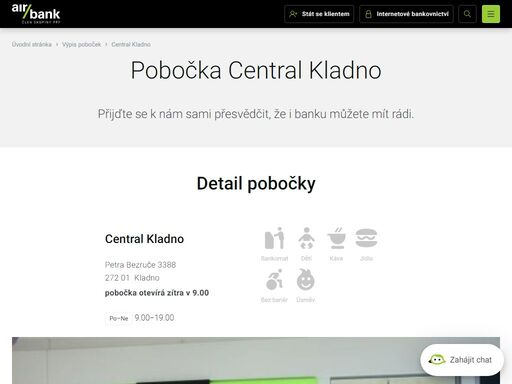 na pobočce se nachází zvenku vkladomat dostupný dle otevírací doby oc.pobočku najdete v 1. patře