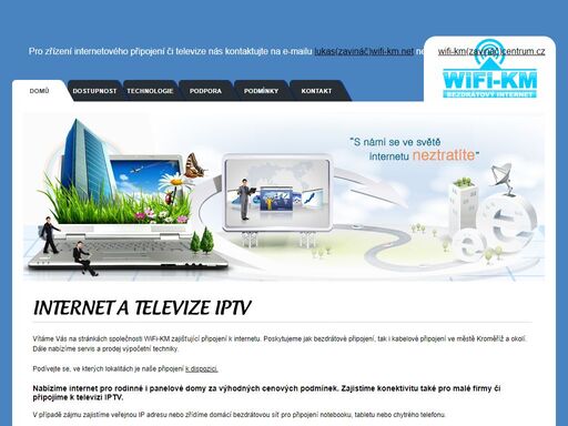 wifi-km internet a televize - připojení k internetu, iptv, servis a prodej it, kamerové systémy