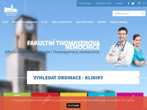 oficiální stránky fakultní thomayerovy nemocnice, která patří mezi největší zdravotnická zařízení v české republice.
