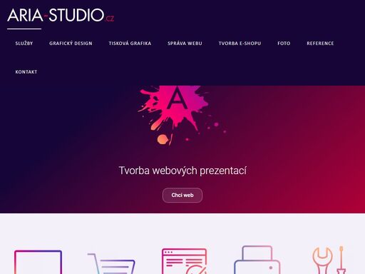 aria-studio.cz - pavel kovanda / tvorba webových prezentací a eshopu. grafické návrhy webových stránek, loga, bannerů, tiskové grafiky v křivkách, design produktů.