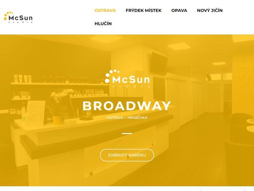 mcsun studio broadway v ostravě hrabůvce nabízí tyto služby: solárium, kadeřnictví, kosmetika, masáže, pedikůra, manikůra