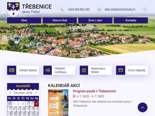 oficiální stránky obce třebenice