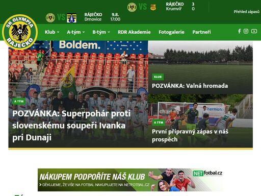 sk olympia ráječko - oficiální stránky fotbalového klubu
