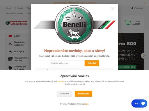 prodej motocyklů a doplňků značky benelli