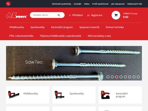 tesařské kování, sponkovačky, hřebíkovačky, vruty - az profi