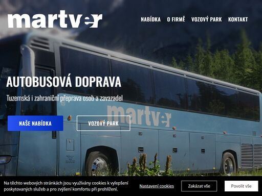 autobusová doprava martver - tuzemská i zahraniční přeprava osob pro cestovní kanceláře, organizace, školy i soukromé osoby.