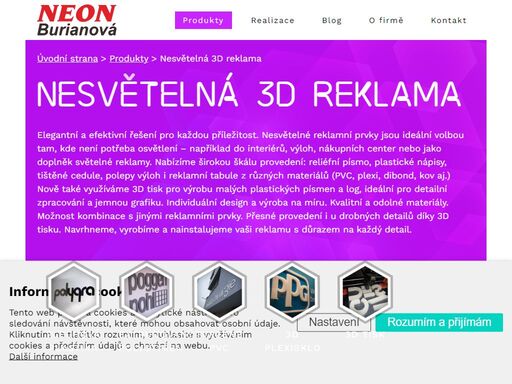 neon burianová, s.r.o., brno. vyrábíme světelné reklamní nápisy prosvětlené systémem led diod, nabízíme velkoplošný tisk, řezanou grafiku, polep výloh