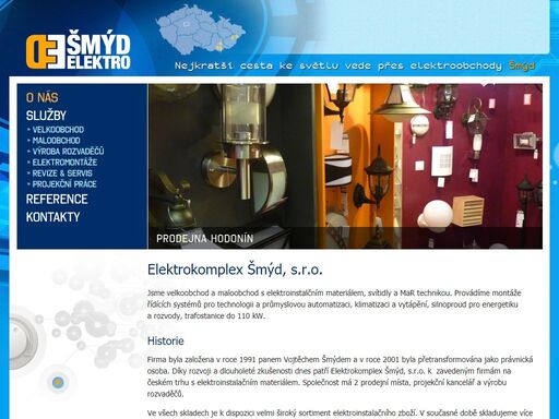 firma elektrokomplex šmýd, s.r.o. je velkoobchodem a maloobchodem s elektroinstalačním materiálem, svítidly a mar technikou. provádíme také montáže řídících systémů, silnoproud pro energetiku, rozvody a další